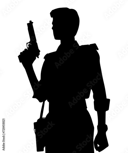  Man with gun silhouette PNG Design