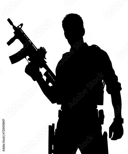 Man with gun silhouette PNG Design