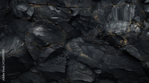 Obraz na plátně a detailed close-up of a layered slate rock formation