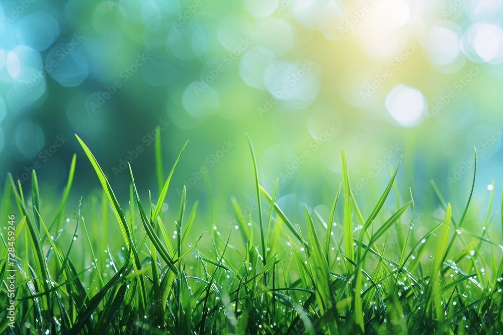 Art abstract spring background or summer background with fresh grass