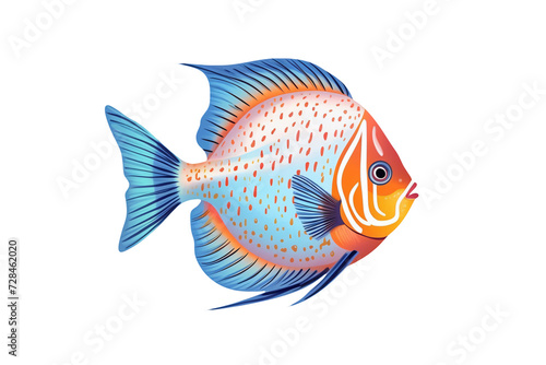 Discus fish cartoon