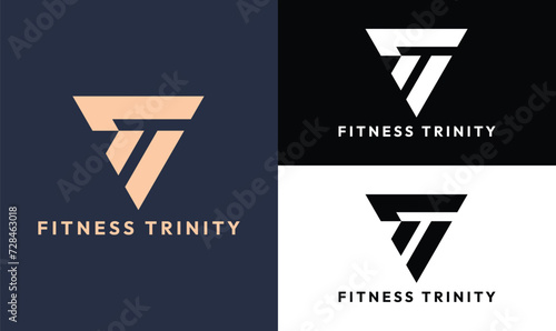 TF Letter Logo Design - Fitness Trinity Logo Design.