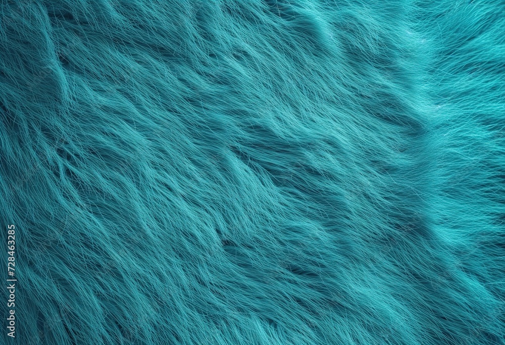 Vibrant aqua fur texture provides a high quality, detailed and realistic fur backdrop for creative and engaging visual projects. - obrazy, fototapety, plakaty 