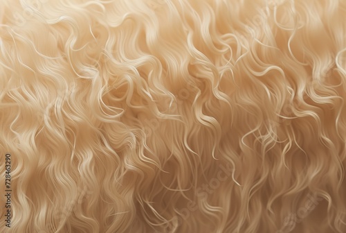Close-up texture of wavy light brown hair, highlighting intricate patterns and natural shine