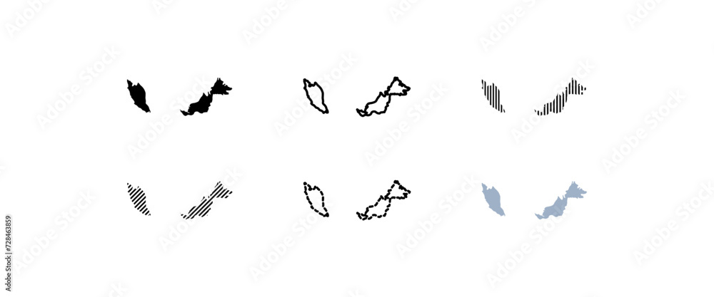Continent icons icons. Linear style. Vector icon Continent icons icons. Linear style. Vector icon