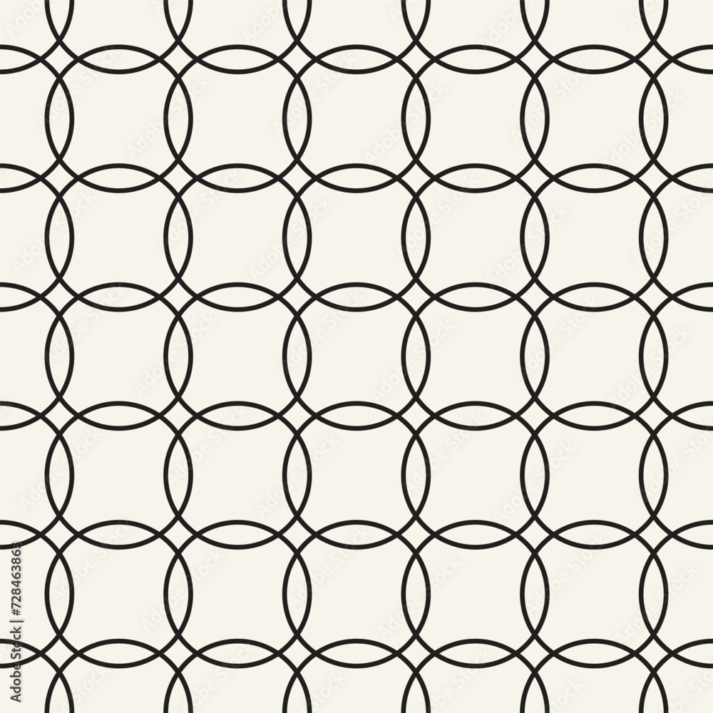 Fototapeta premium Vector seamless pattern. Repeating geometric elements. Stylish monochrome background design.