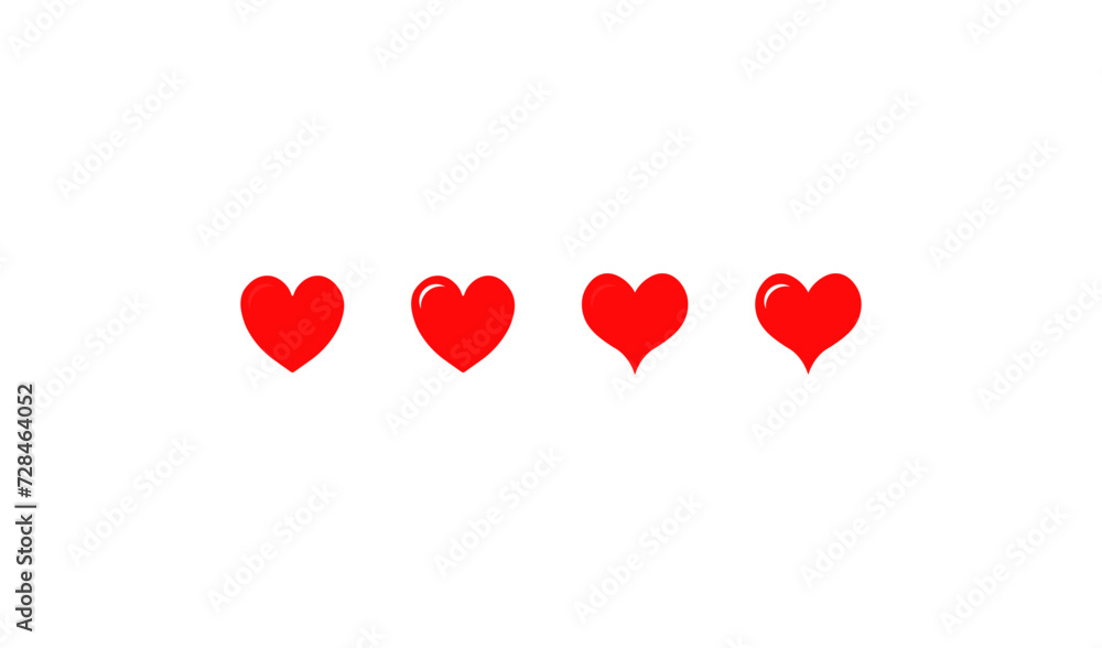 Heart icons. Flat style. Vector icon Heart icons. Flat style. Vector icon