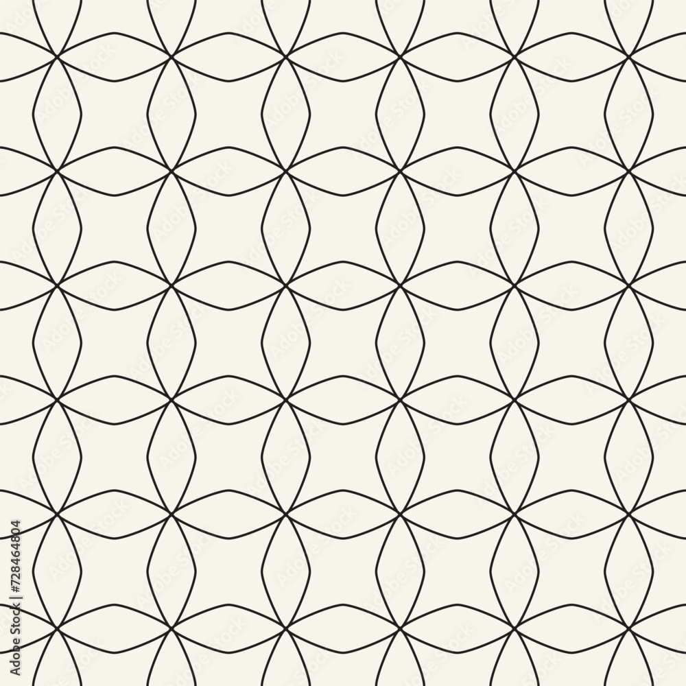 Fototapeta premium Vector seamless pattern. Repeating geometric elements. Stylish monochrome background design.