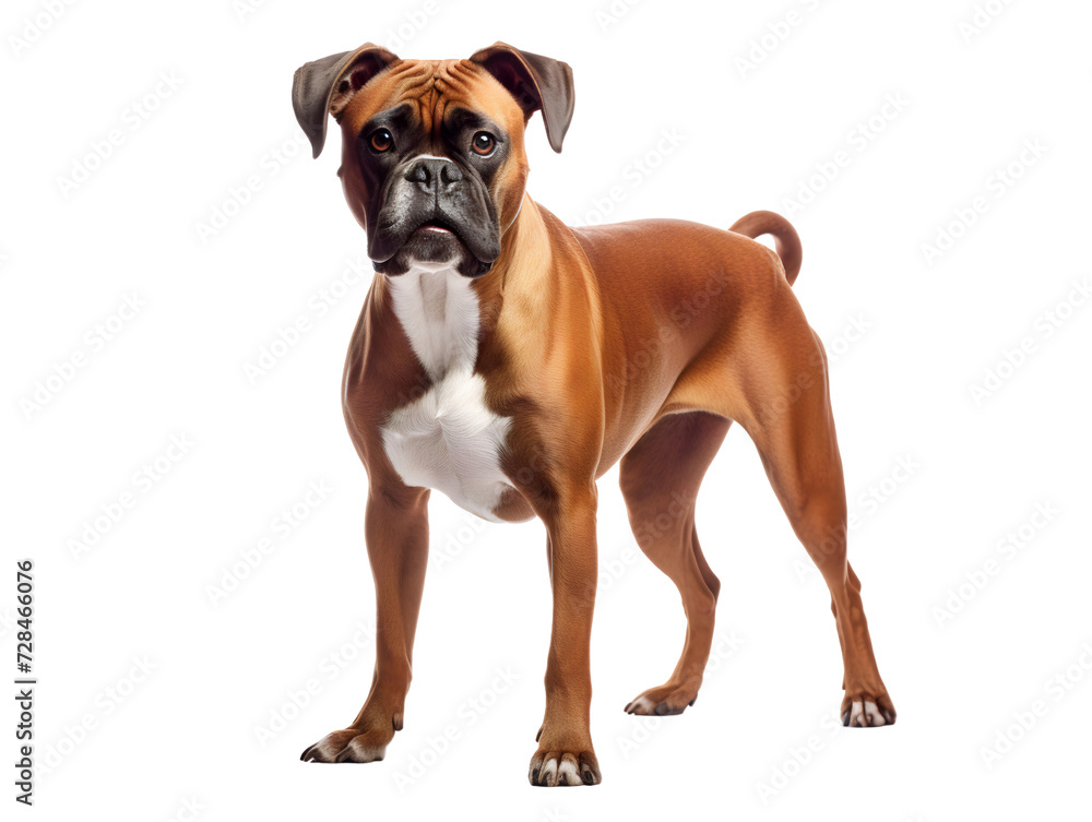 Boxer Dog, isolated on a transparent or white background