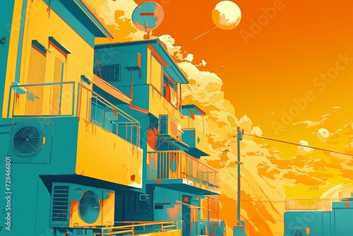Orange Anime Background photo
