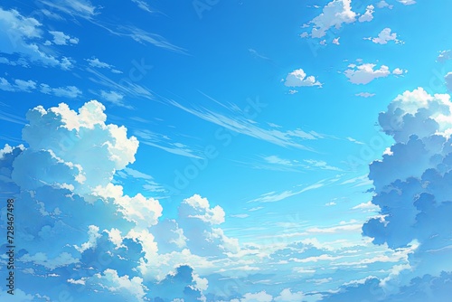 Sky Blue Color Anime Background
