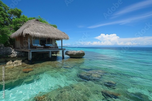 Massage hut on private island