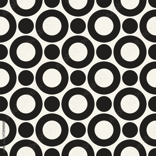 Vector seamless pattern. Repeating geometric elements. Stylish monochrome background design.