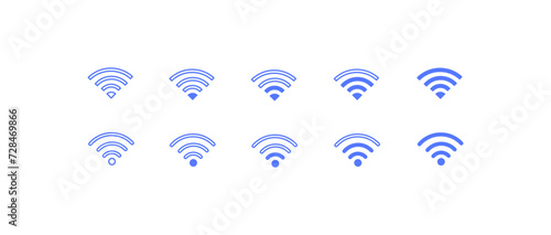 Set of Wi-Fi icons. Flat style. Vector icon
