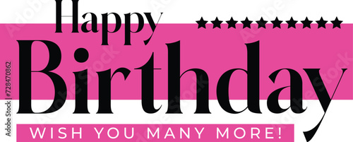 Happy Birthday. Happy birthday handwritten text lettering calligraphy isolated on white background. Vector illustration. Birthday poster design