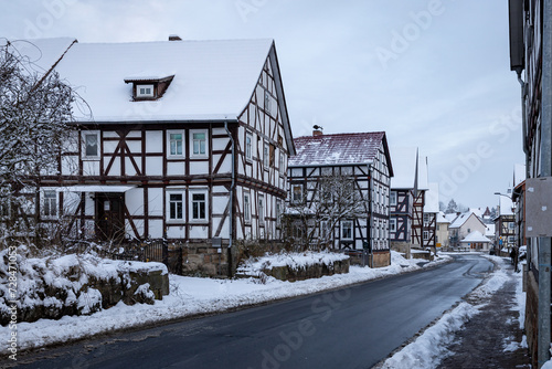 The historic houses of Herleshausen in Hesse © hecke71