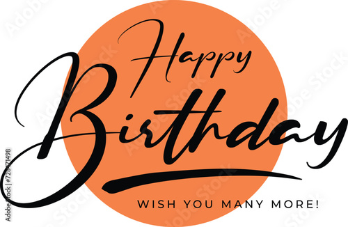 Happy Birthday. Happy birthday handwritten text lettering calligraphy isolated on white background. Vector illustration. Birthday poster design