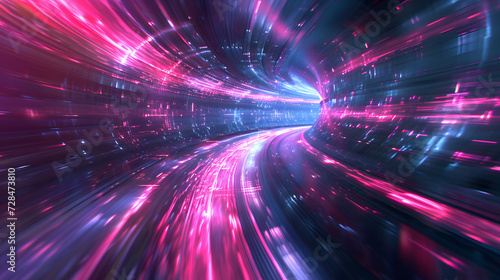 A colorful abstract background image featuring swirling light trails and sparks.