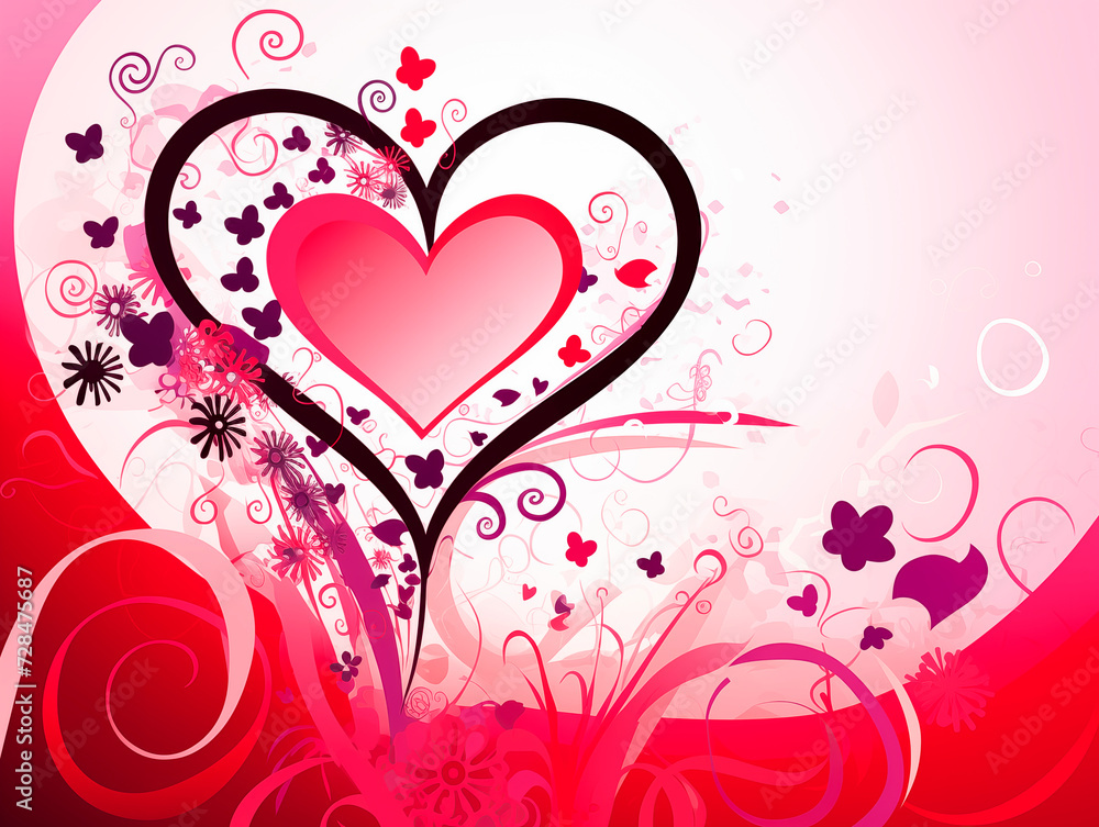 Romantic background image for a gift card or postcard for Valentine's day or wedding in vector style. Romantic background image for a gift card or postcard for Valentine's day or wedding in vector style.
