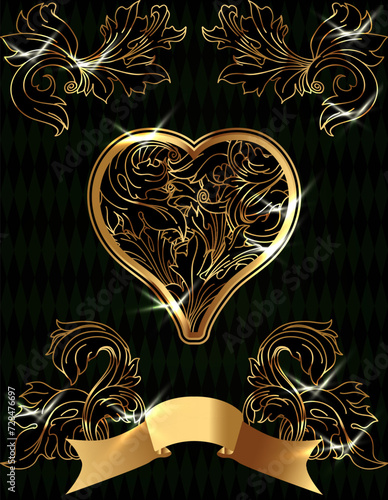 Hearts ace poker playing card, vector illustration