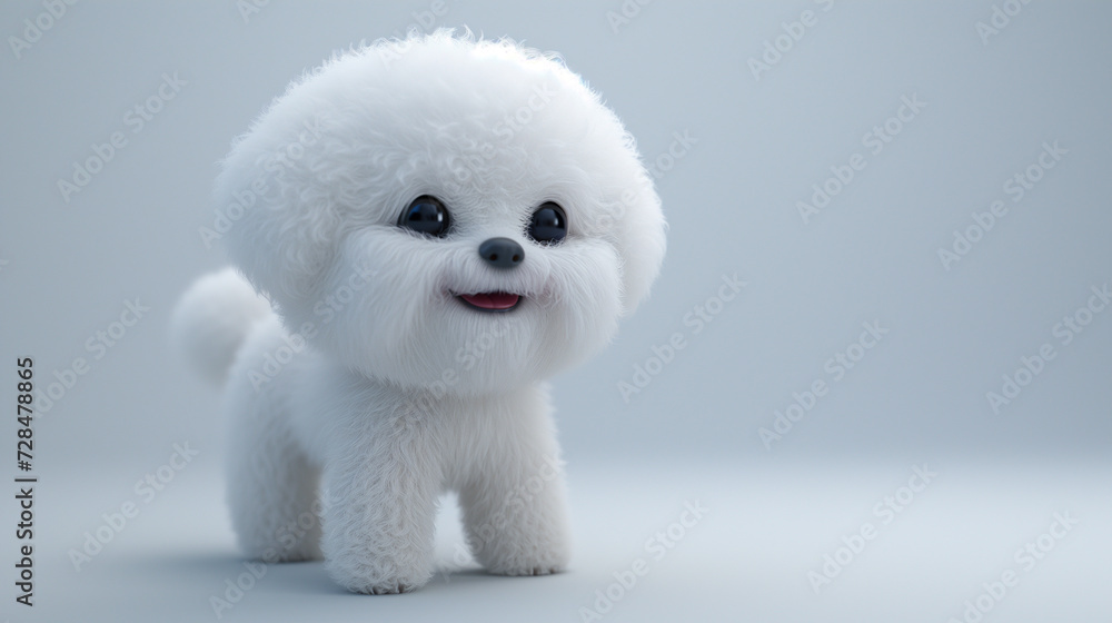 A little fluffy dog on a white background A little fluffy dog on a white background