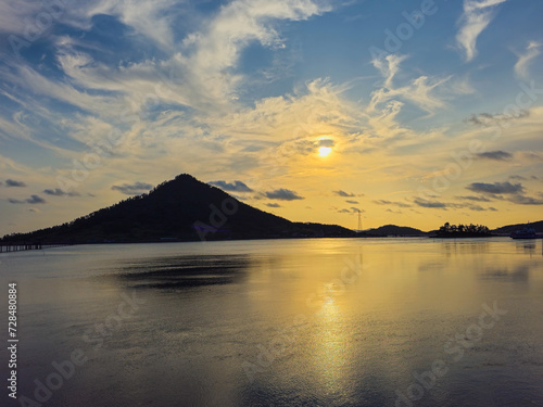 sunset over the lake