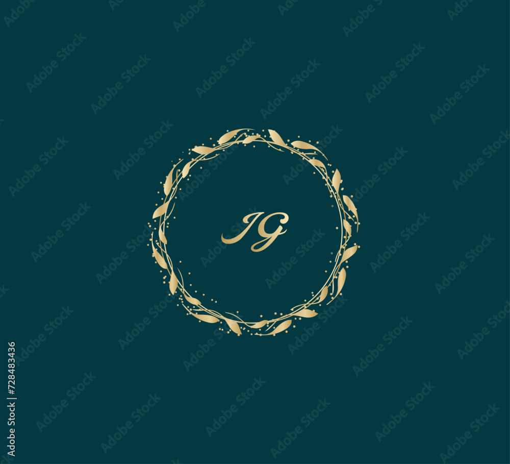 Handwritten golden JG getters logo with a minimalist design. letter JG logo manual elegant minimalist signature logotype. JG letter consist of intertwined elements into circle. Handwritten golden JG getters logo with a minimalist design. letter JG logo manual elegant minimalist signature logotype. JG letter consist of intertwined elements into circle.