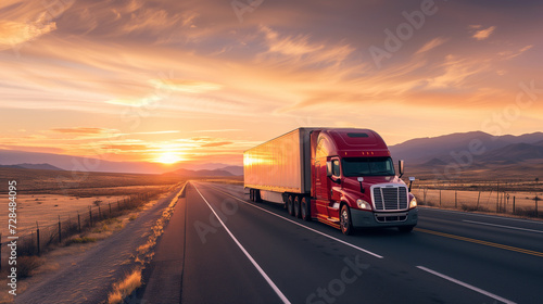 truck on highway photo