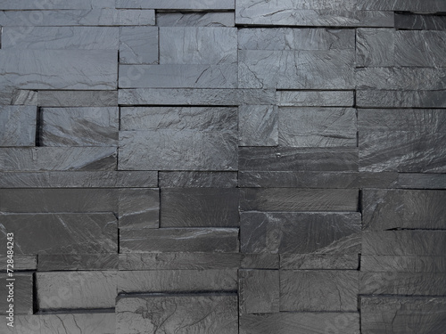 Gray Stone Wall Texture with Brick Pattern and Grunge Surface, Ideal for Architecture and Building Design Wallpaper