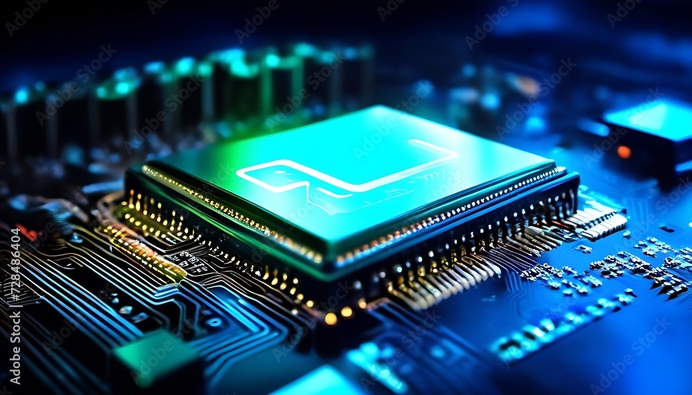Modern microchip or circuit board manufacturing background close up view. Computer micro chip Macro Photography- Electronic Chip, Motherboard. cyberspace, big data, cyber, intelligence, binary concept Modern microchip or circuit board manufacturing background close up view. Computer micro chip Macro Photography- Electronic Chip, Motherboard. cyberspace, big data, cyber, intelligence, binary concept