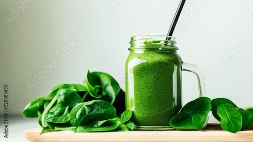 Smoothies made from green vegetables and leaves.