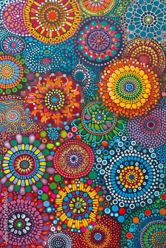 Mosaic Pattern with Flowers © LadyAI