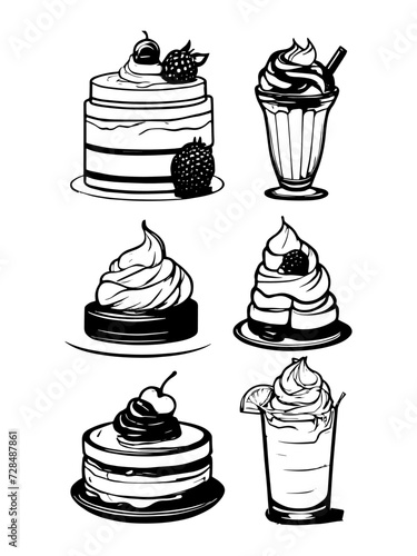 Ice Cream icon illustration isolated white background