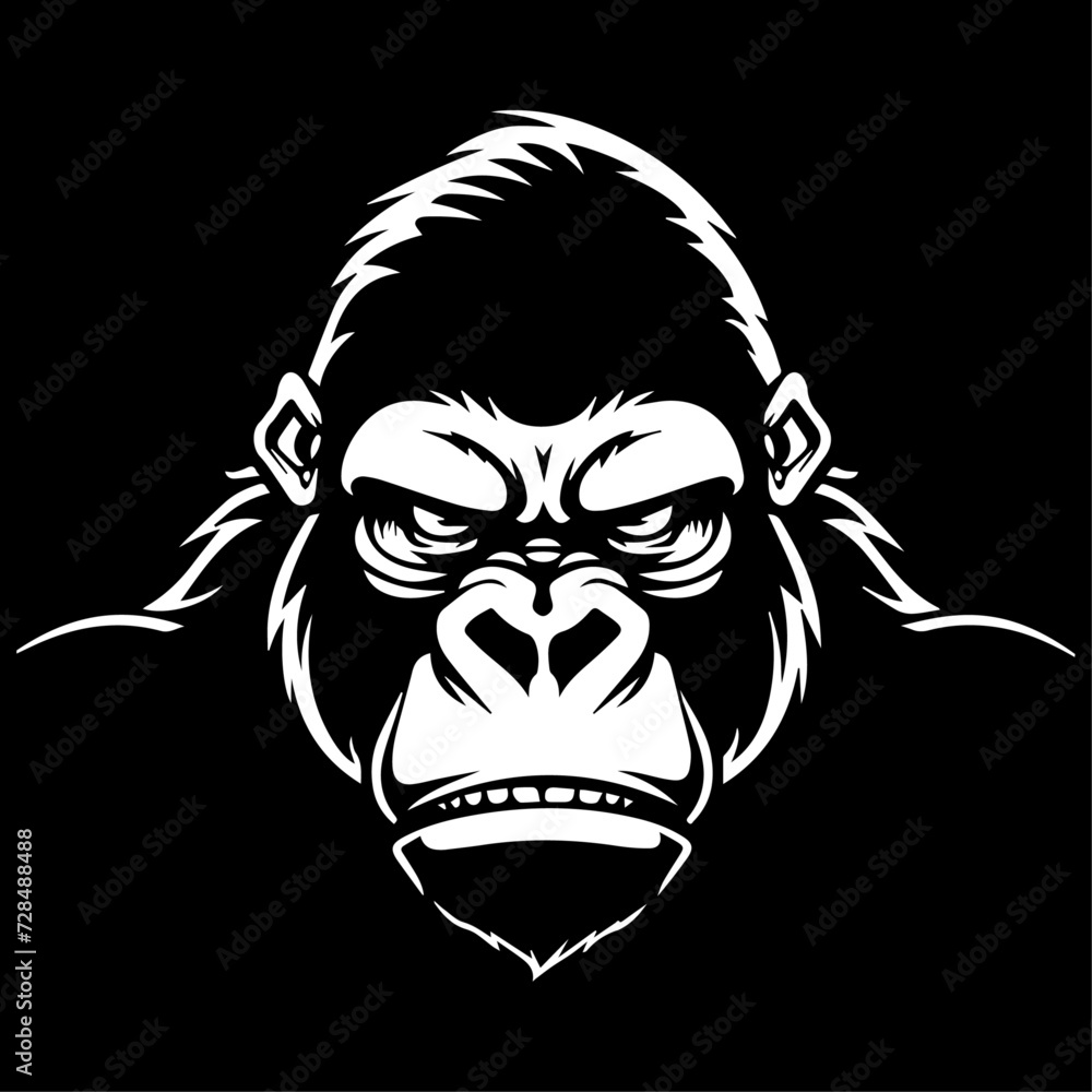 Gorilla logo, Gorilla icon, vector illustration on white background