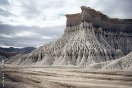 Grey Landscape of Bentonite Fins in Caineville, Utah: Stunning Desert Scenery Ideal for Off-Road photo