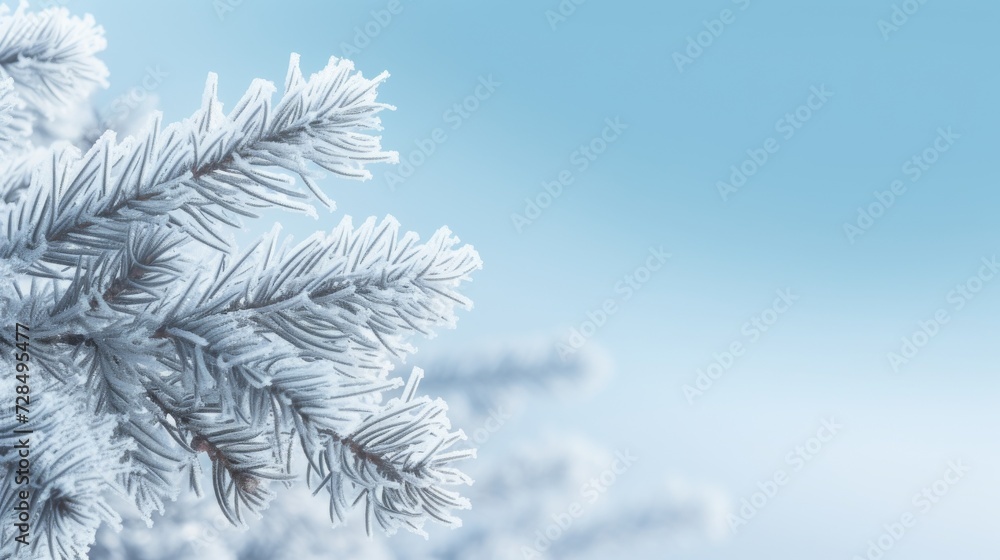 Frosty evergreens against the winter sky. Frosty evergreens against the winter sky.