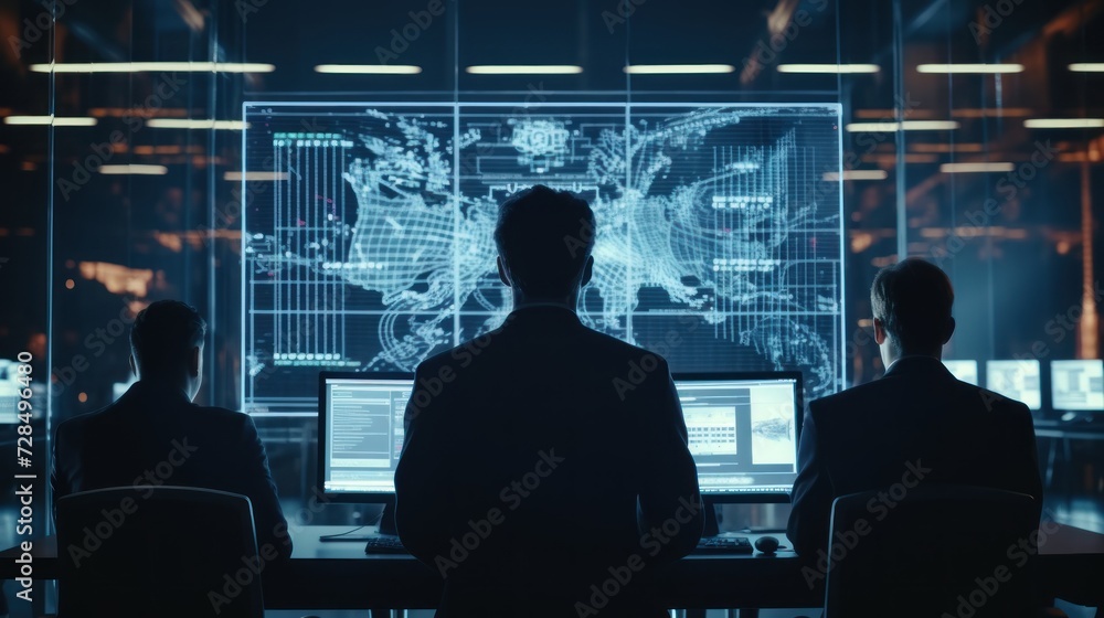 IT specialists confer at a meeting and discuss news in the computer industry IT specialists confer at a meeting and discuss news in the computer industry