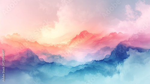 A kaleidoscope of pastel hues, reminiscent of a dreamy watercolor landscape with soft transitions and gentle gradients.  © Adnan Bukhari