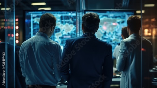 IT specialists confer at a meeting and discuss news in the computer industry © Damian Sobczyk