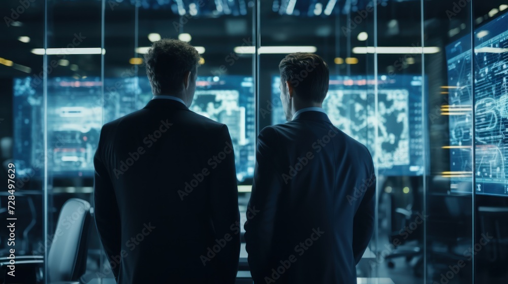 IT specialists confer at a meeting and discuss news in the computer industry IT specialists confer at a meeting and discuss news in the computer industry