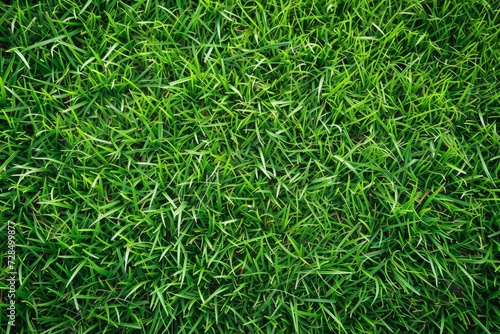 The field's green grass serves as the perfect background for a thrilling soccer game, with the sport's lawn marked by crisp white lines.