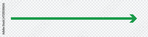 Green long arrow to the right . vector, isolated. Green arrow isolated on transparency background