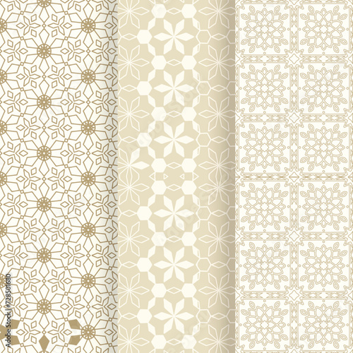 Flat ornamental arabic pattern collection