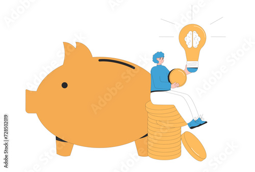 Financial goal. Fundraising concept. young founder of startup pitching about business idea.