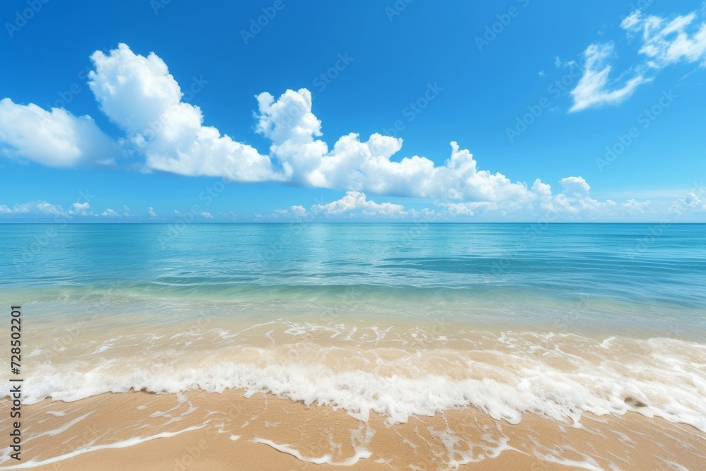 Escape to a tropical island paradise and relax on a serene beach with a breathtaking seascape, where the vast sea meets the endless horizon under a clear blue sky. Escape to a tropical island paradise and relax on a serene beach with a breathtaking seascape, where the vast sea meets the endless horizon under a clear blue sky.