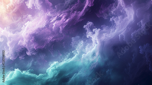 Immerse yourself in a surreal fusion of lavender mist and emerald green, an abstract dreamscape where soft gradients meld, evoking a tranquil and otherworldly ambiance. 