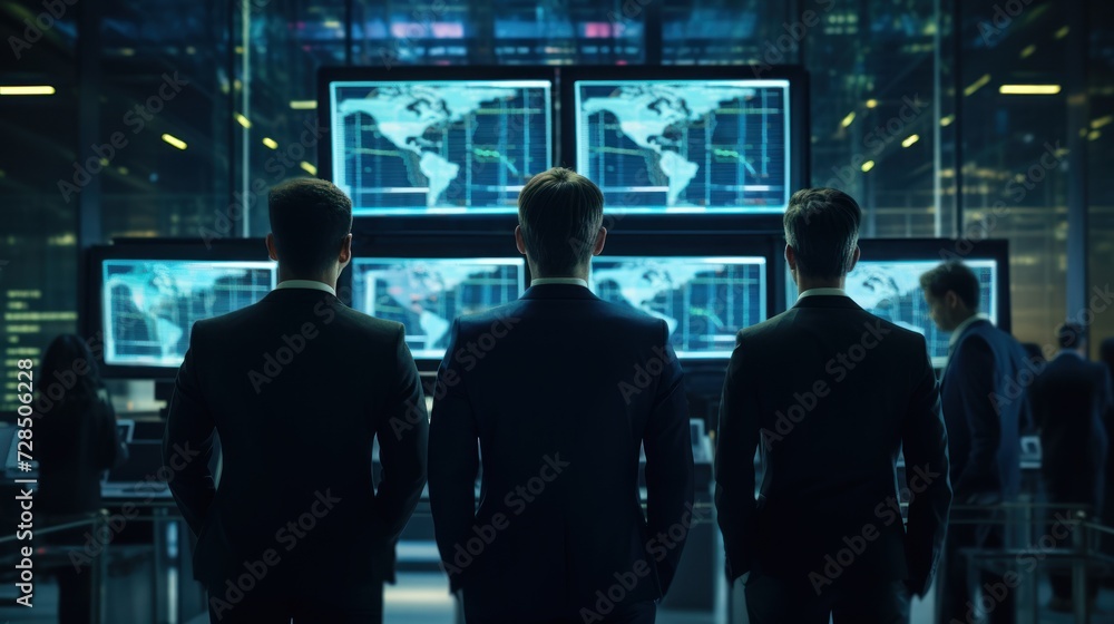 IT specialists confer at a meeting and discuss news in the computer industry IT specialists confer at a meeting and discuss news in the computer industry