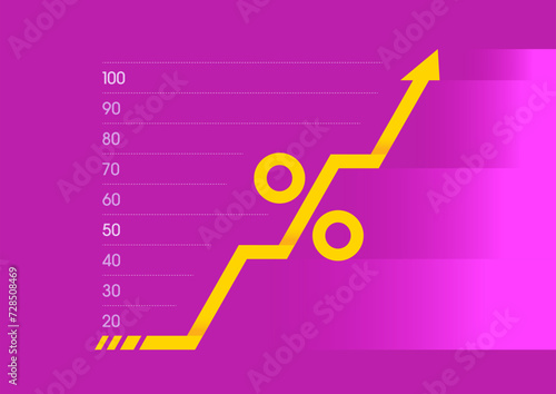 statistics chart on purple background. statistics chart for growth, success, education world. growth chart concept. growth chart