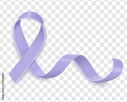 Stock vector illustration lavender ribbon Isolated on transparent background. The problem of epilepsy and cancer. EPS10.