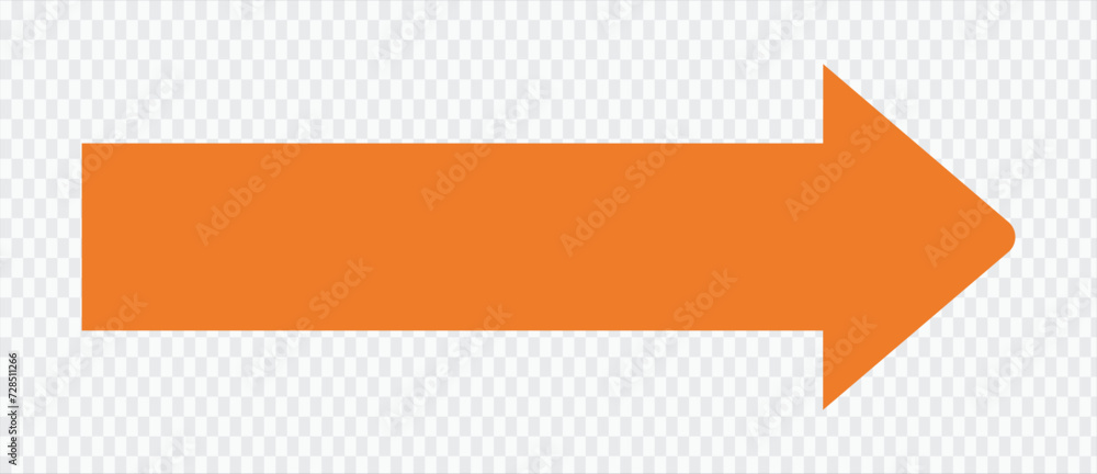 Orange arrow to the right . vector, isolated. Orange arrow isolated on transparency background Orange arrow to the right . vector, isolated. Orange arrow isolated on transparency background